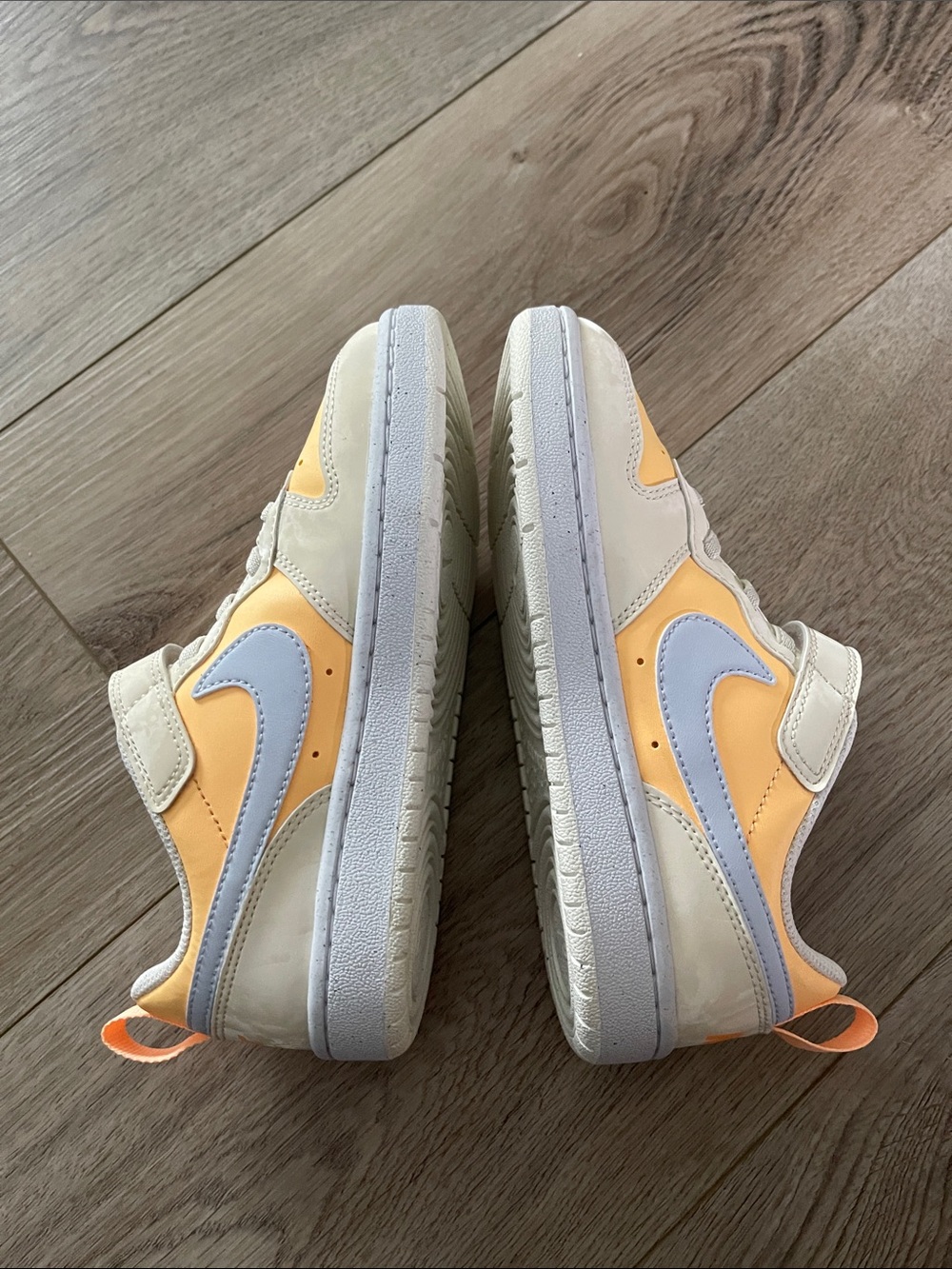 NWOT Nike Kids Yellow and Cream Athletic Sneakers 13.5